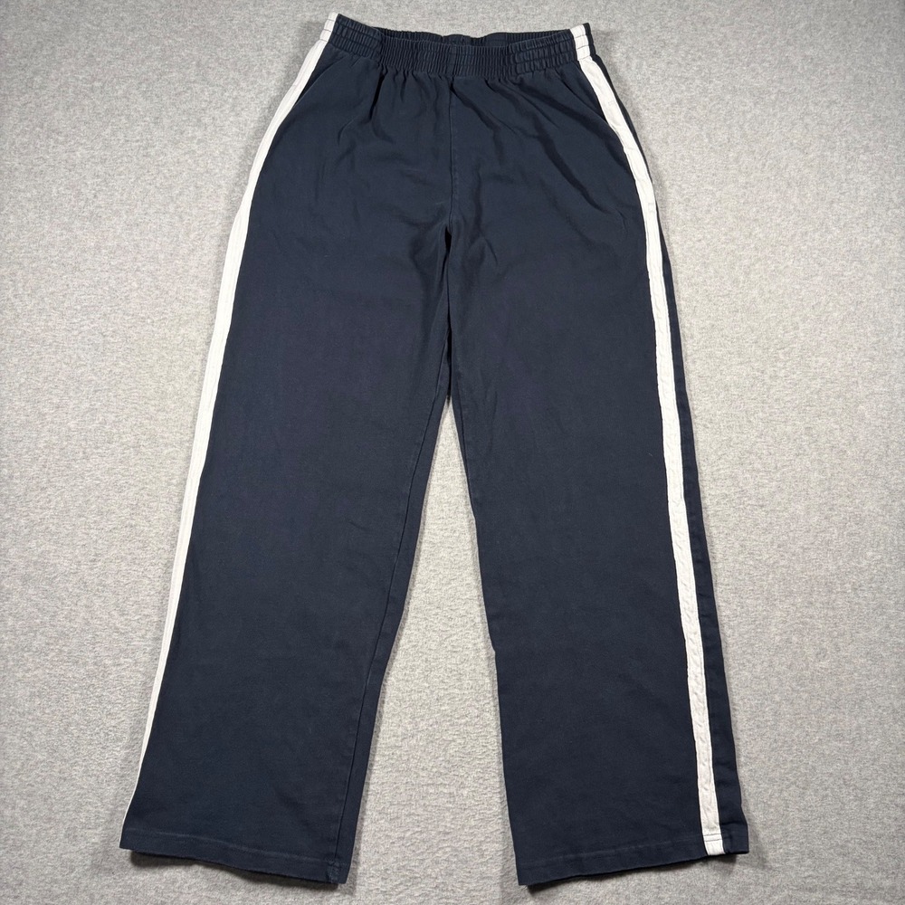 John Galt Wide Leg Side Stripe Sweatpants Women's One Size Navy Blue Athleisure